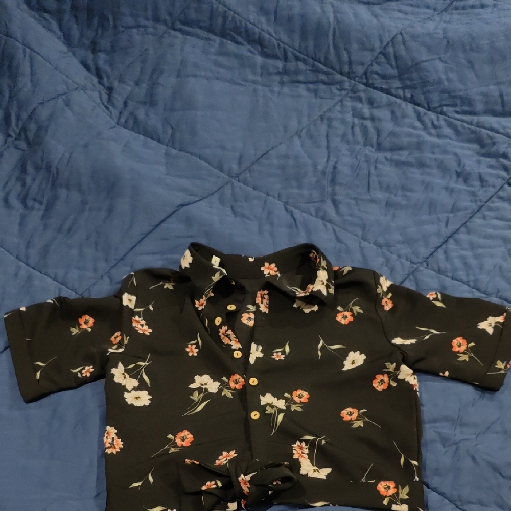 AND Black Floral Blouse